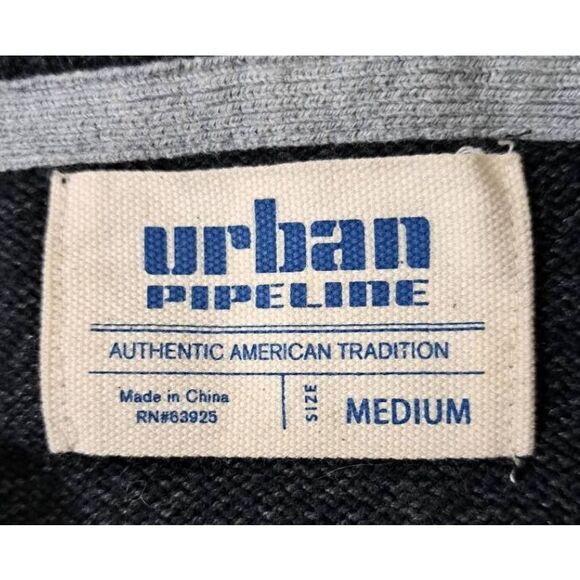 Urban pipeline mens medium shawl collar neck sweater gray Aztec western - Picture 7 of 8